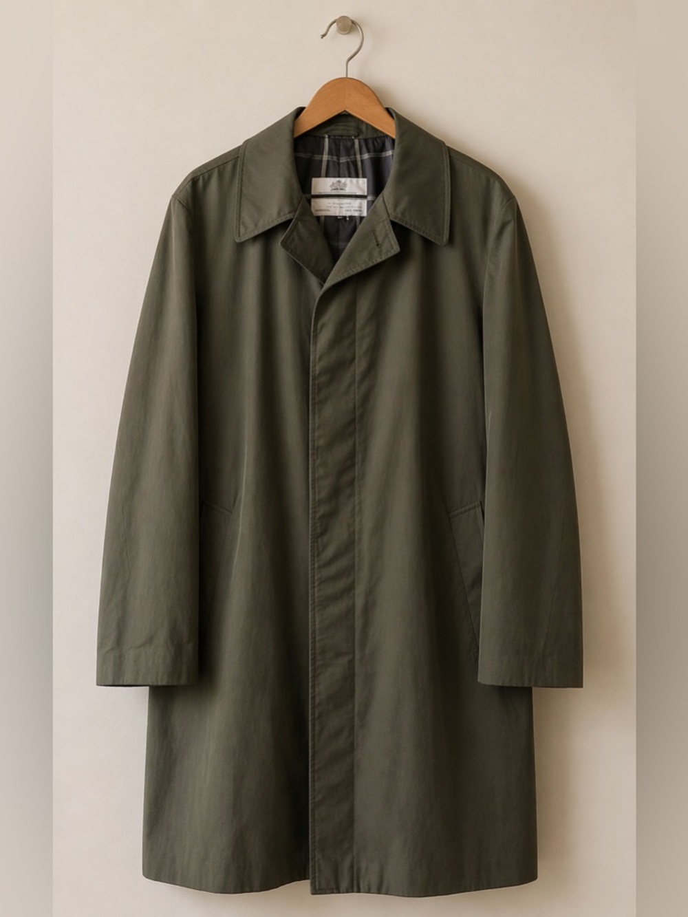 Aquascutum Classic Hidden Placket Button Trench Coat Sz 46